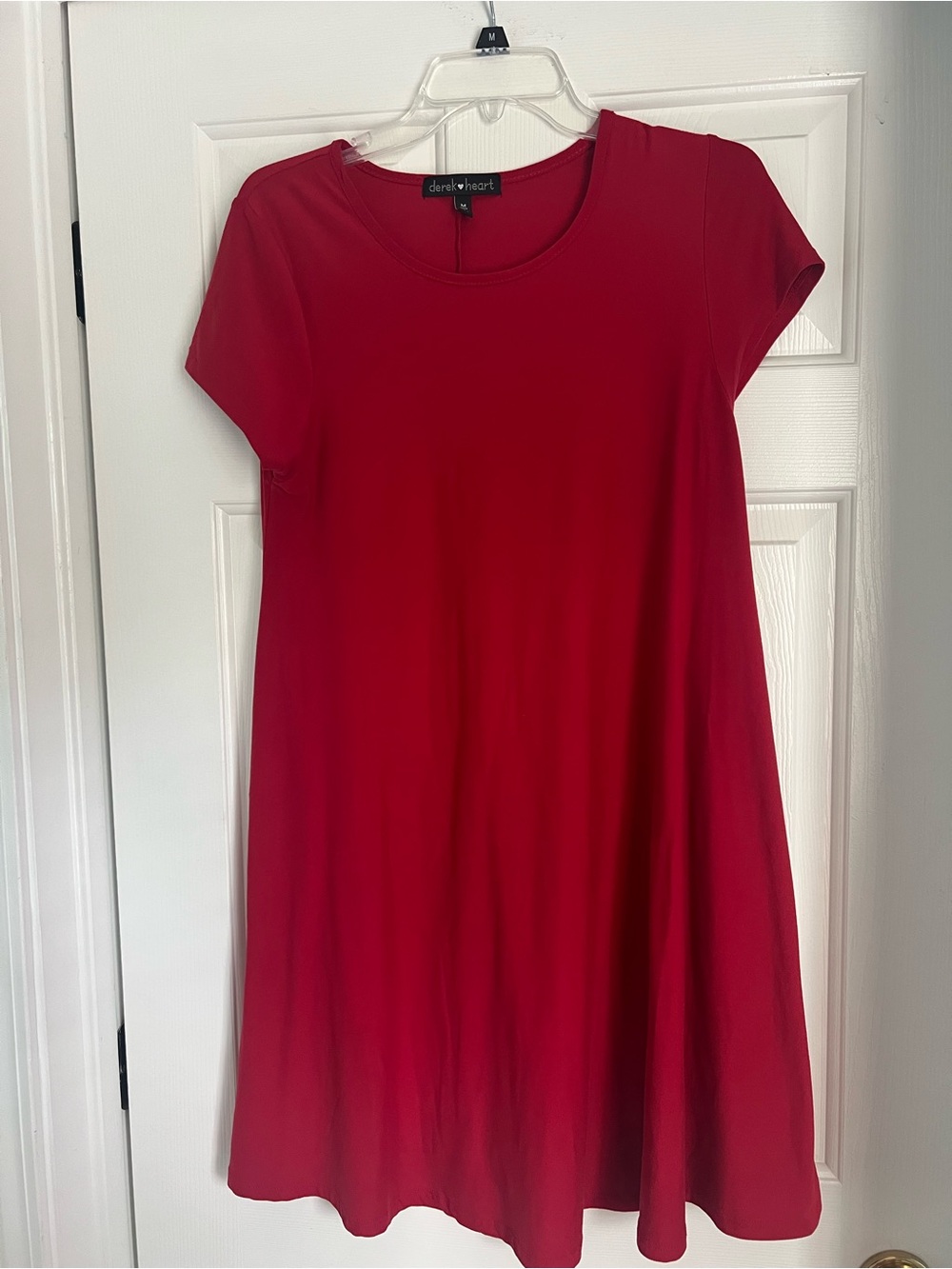 Derek Heart Red Fit & Flare Skater Dress | Size Medium | Stretch Knit